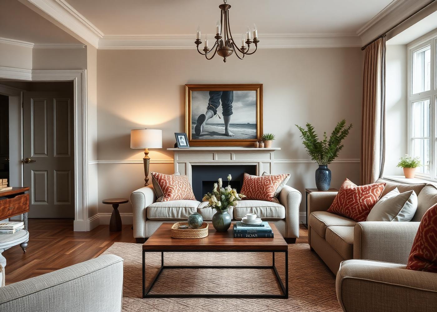 Beautifully decorated modern living room