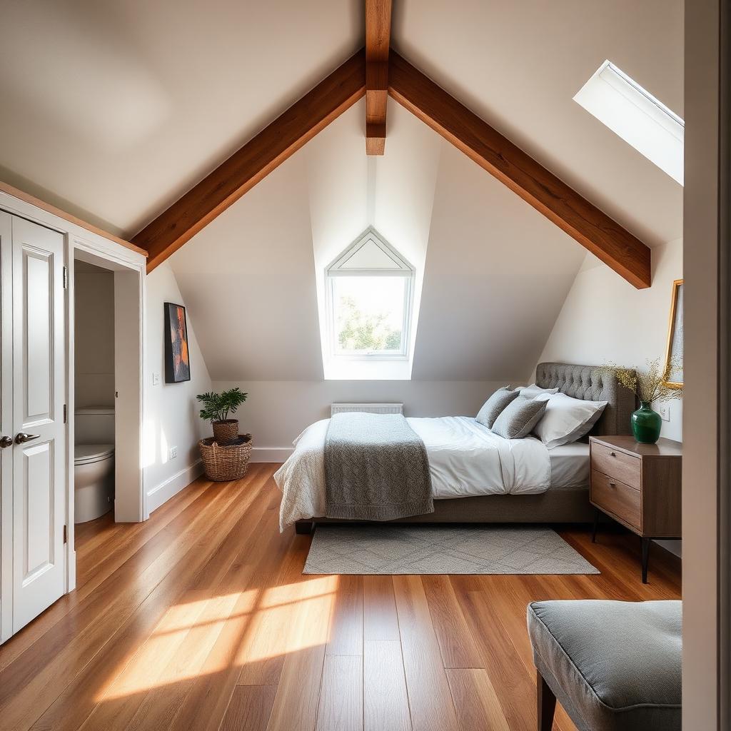Luxury loft ensuite bathroom with dormer window